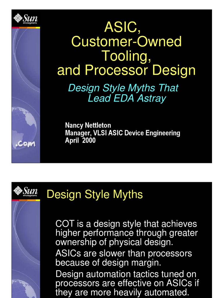 Asic Design Flow Sun Micro System Pdf Electronic Design Computer Engineering