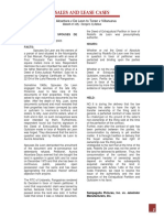 Sales and Lease Cases: From Alcantara V de Leon To Teran V Villanueva