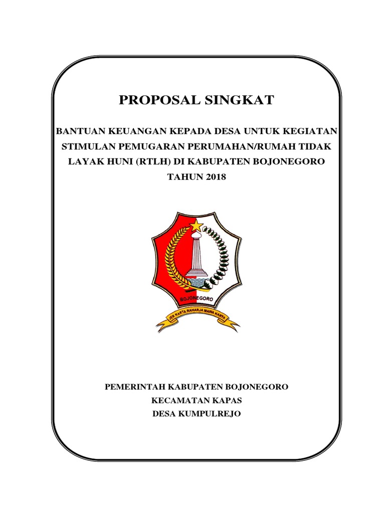Proposal Bantuan Pemugaran RTLH 2018 | PDF
