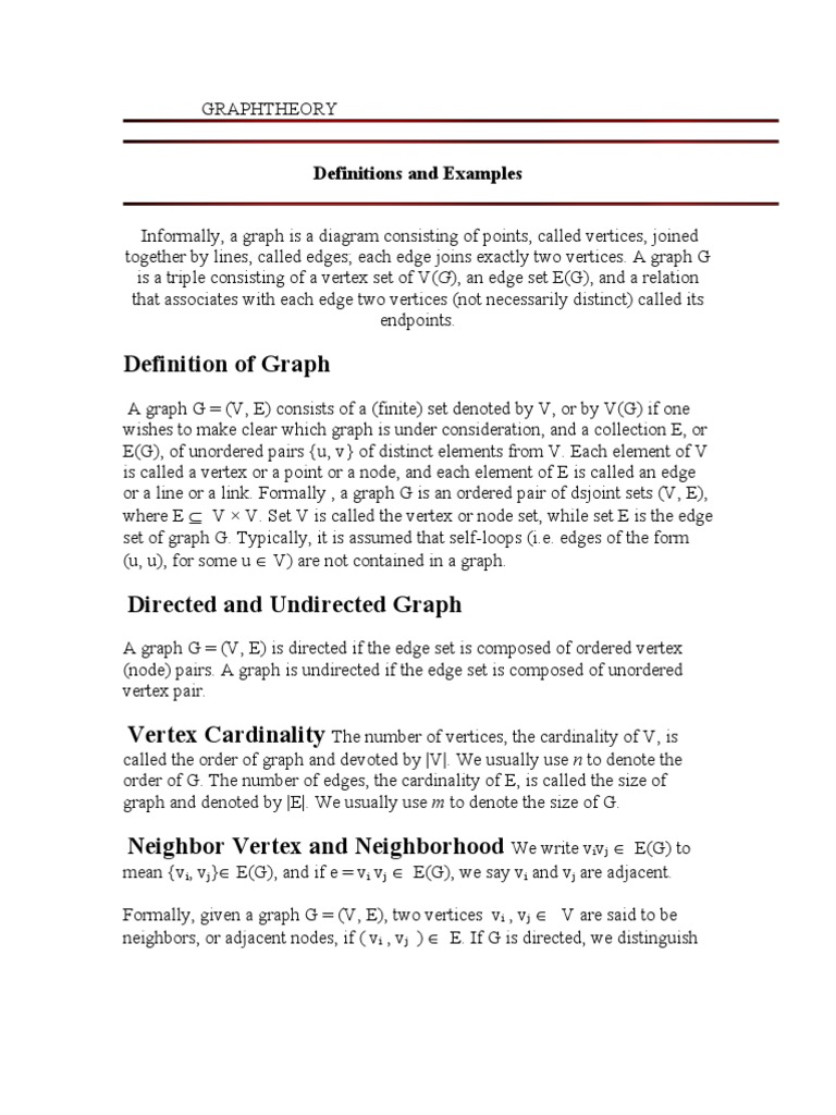 Mathematics Graph Theory | PDF
