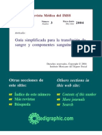 Guía Simplificada para La Transfusión de Sangre y Componentes Sanguineos