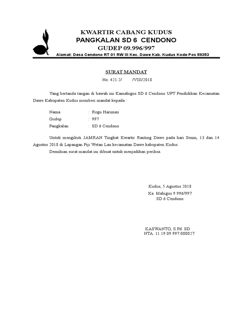 Sd 6 Cdn Surat Mandat