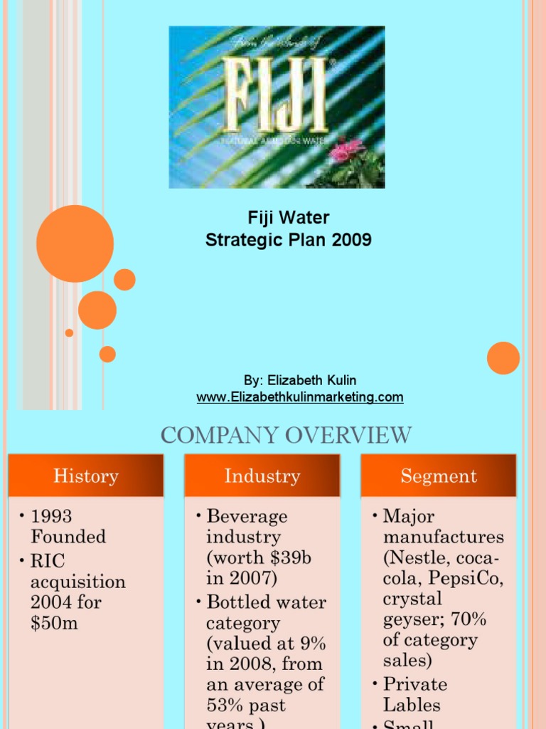 Fiji Water Strategic Plan 2009: By: Elizabeth Kulin | PDF | Brand ...