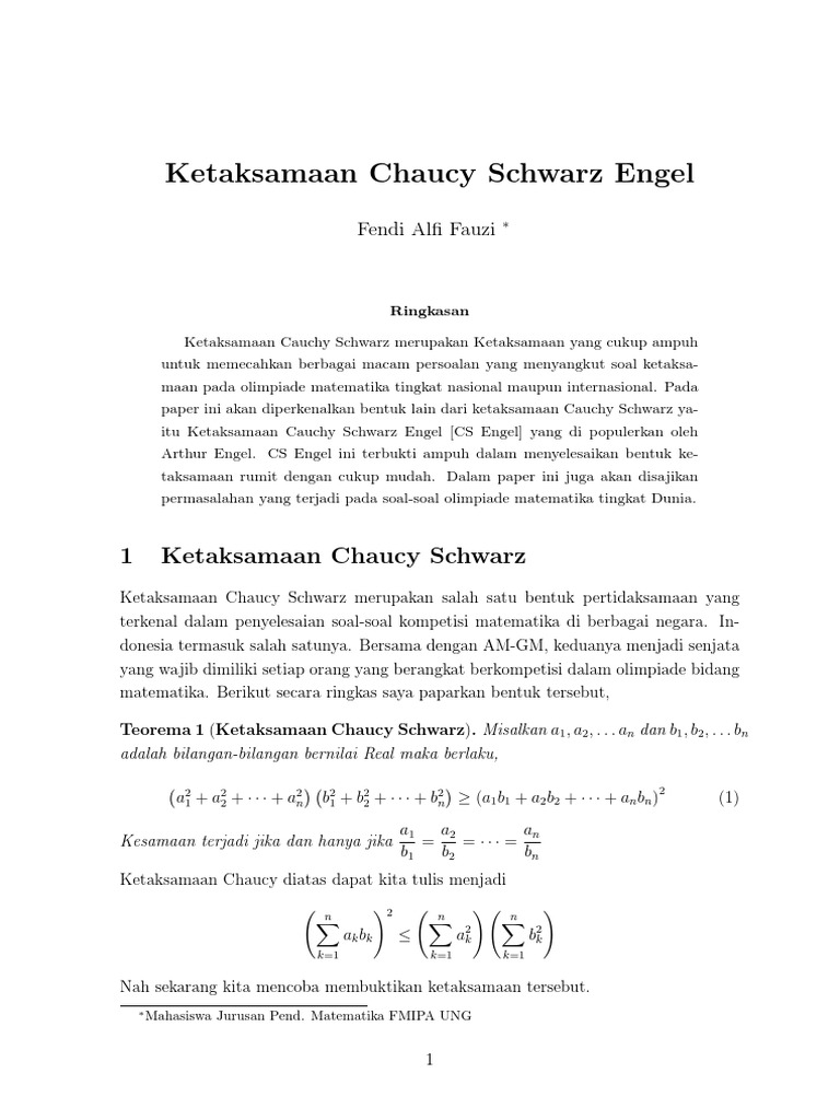 Ketaksamaan Chaucy Schwarz Engel Pdf