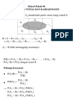 Materi Pokok 04 Peluang Total Dan Kaidah Bayes: Kejadian A, A,, A Membentuk Partisi Suatu Ruang Contoh S. A .