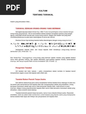 Materi Kultum Tawakkal Konsep Tawakkal Yang Benar Ustadz Abu Isa Youtube Kumpulan Materi Kultum Ramadhan Singkat