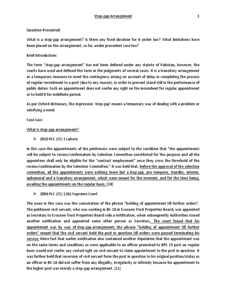 Understanding Stop-gap Arrangements | PDF | Civil Service | Natural And ...