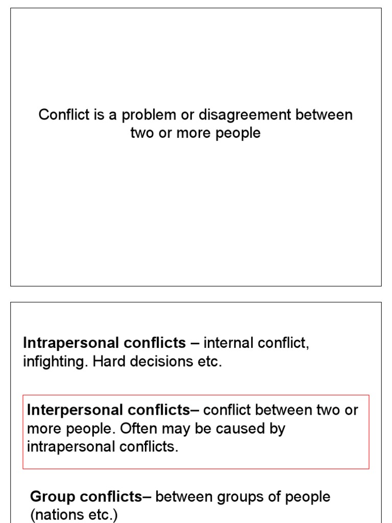 Conflict Is A Problem or Disagreement Between Two or More People | PDF