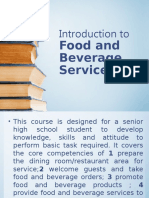Introduction To: Food and Beverage Services