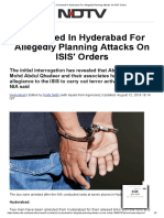 2 Arrested in Hyderabad for Allegedly Planning Attacks on ISIS' Orders