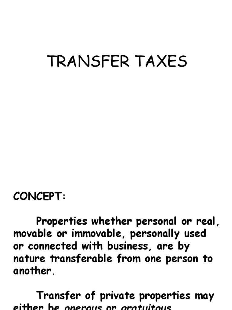 Transfer Tax PDF Loans Estate Tax In The United States