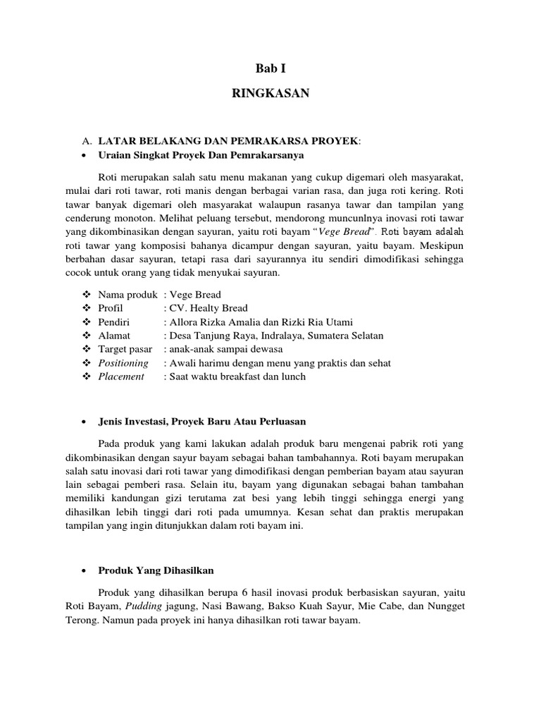 Studi Kelayakan Bisnis Sari Roti