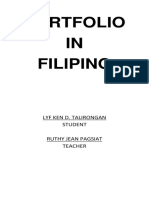 Portfolio IN Filipino: Lyf Ken D. Talirongan Student Ruthy Jean Pagsiat Teacher