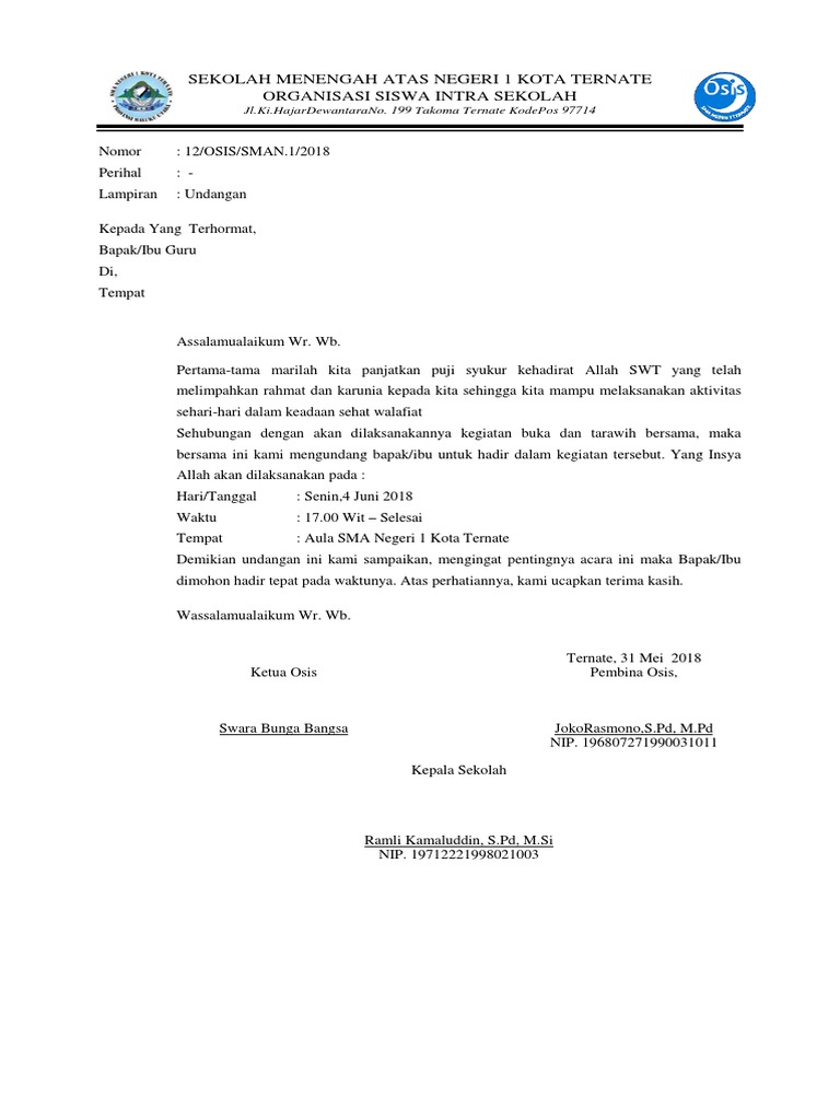 940 Contoh Surat Undangan Bukber Alumni Terbaru