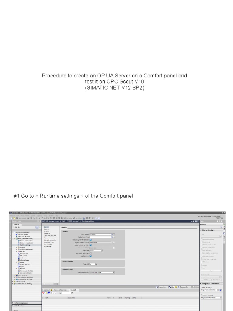 OPC UA Server Avec Comfort Panel - EN PDF | PDF | Technology & Engineering
