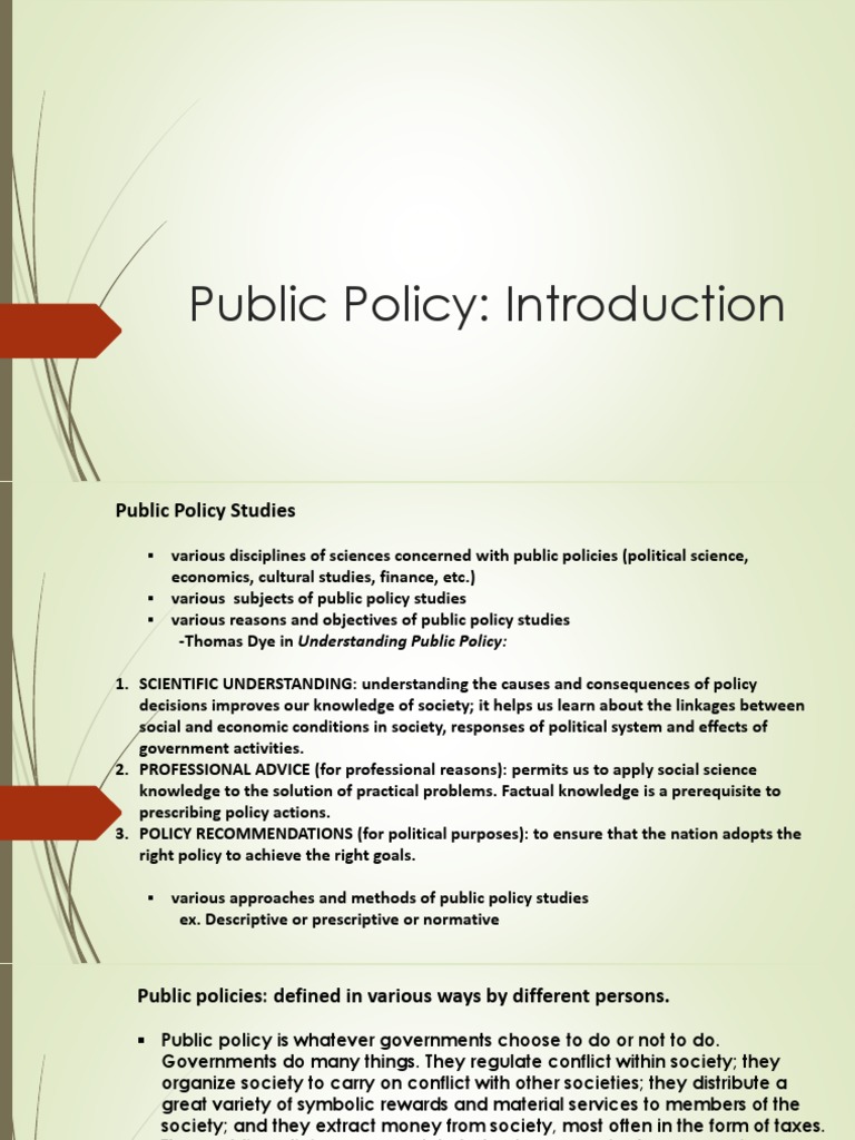 Introduction to Public Policy Concepts | PDF | Policy | Public Good