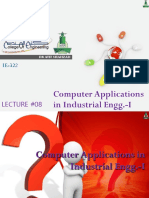 Computer Applications in Industrial Engg.-I: Lecture #08