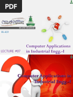 Computer Applications in Industrial Engg.-I: Lecture #07