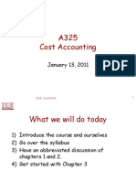 A325 Cost Accounting: January 13, 2011