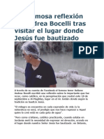 La Hermosa Reflexión de Andrea Bocelli Tras Visitar El Lugar Donde Jesús Fue Bautizado