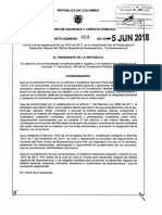 Decreto 958 Del 05 de Junio de 2018