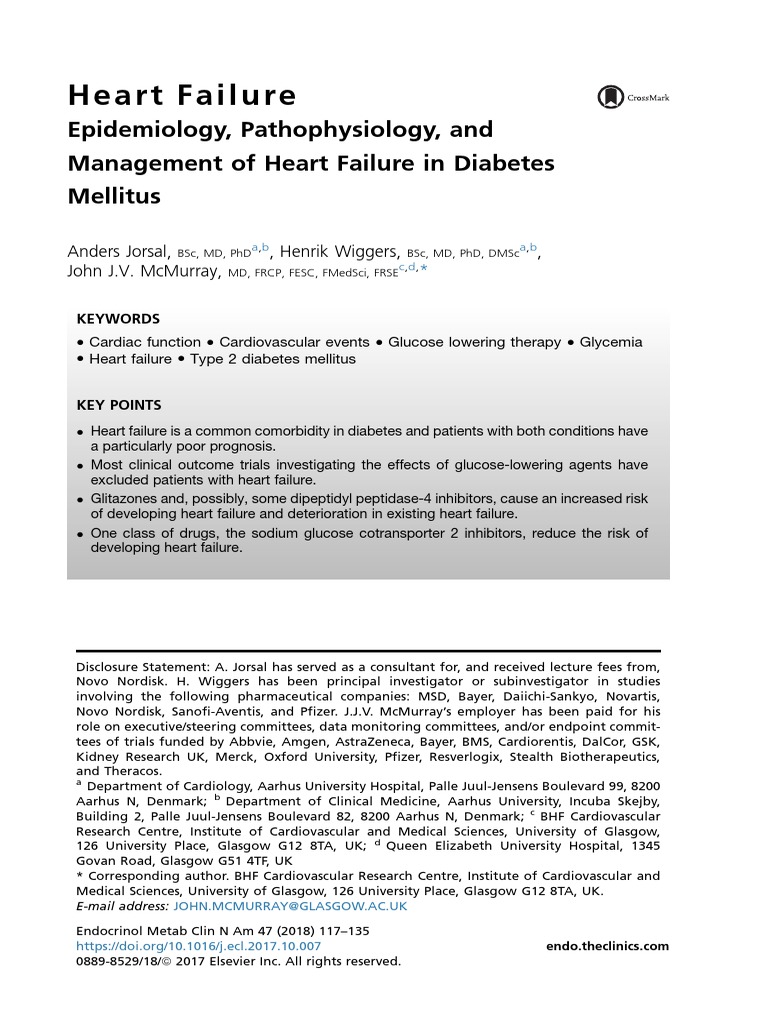 Heart Failure and Diabetes Endo Metab Clinics North Am 17 | PDF ...