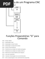 Funções PREPARATÓRIAS CNC