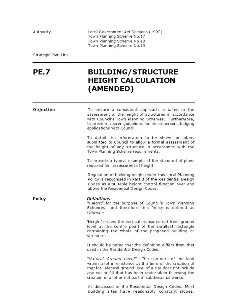 Building Height Guidelines | PDF | Elevation | Surveying