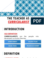 The Teacher as Curricularist