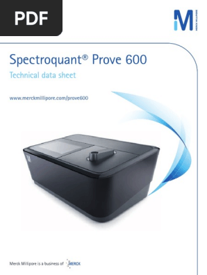 Merc150035 Spectroquant Prove600 Datasheet Low Pdf Absorbance Spectrophotometry