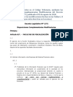 Cambios en El Código Tributario - Decreto Legislativo Nº 1372