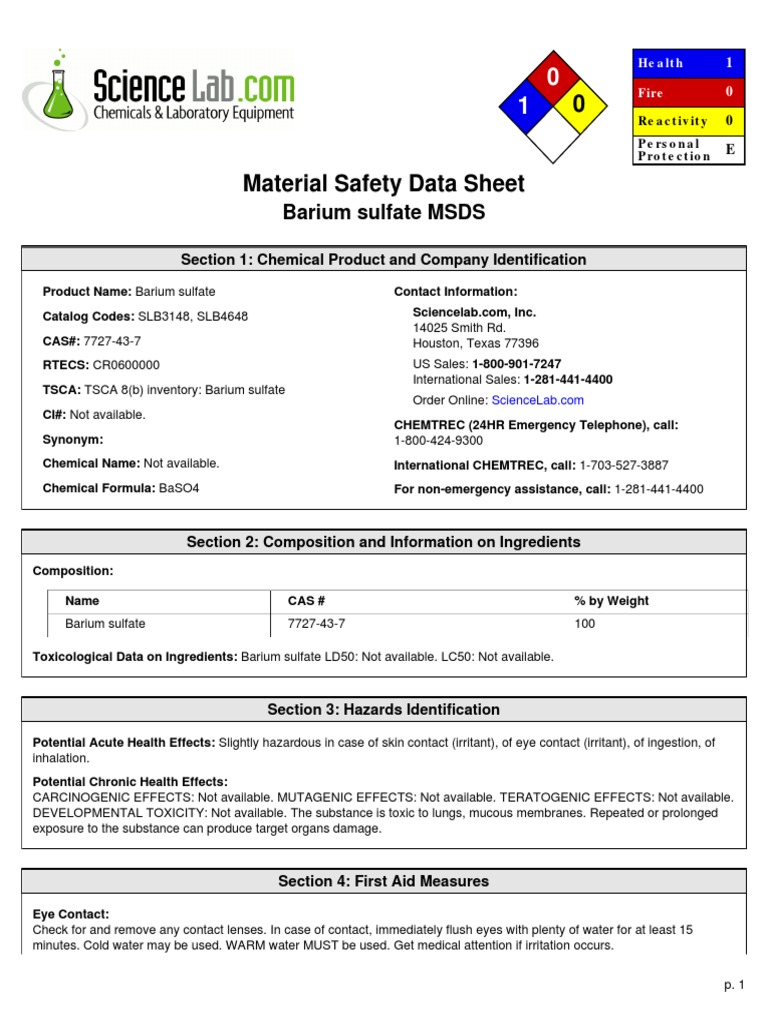 Barium Sulfate Pdf Pdf Toxicity Biodegradation