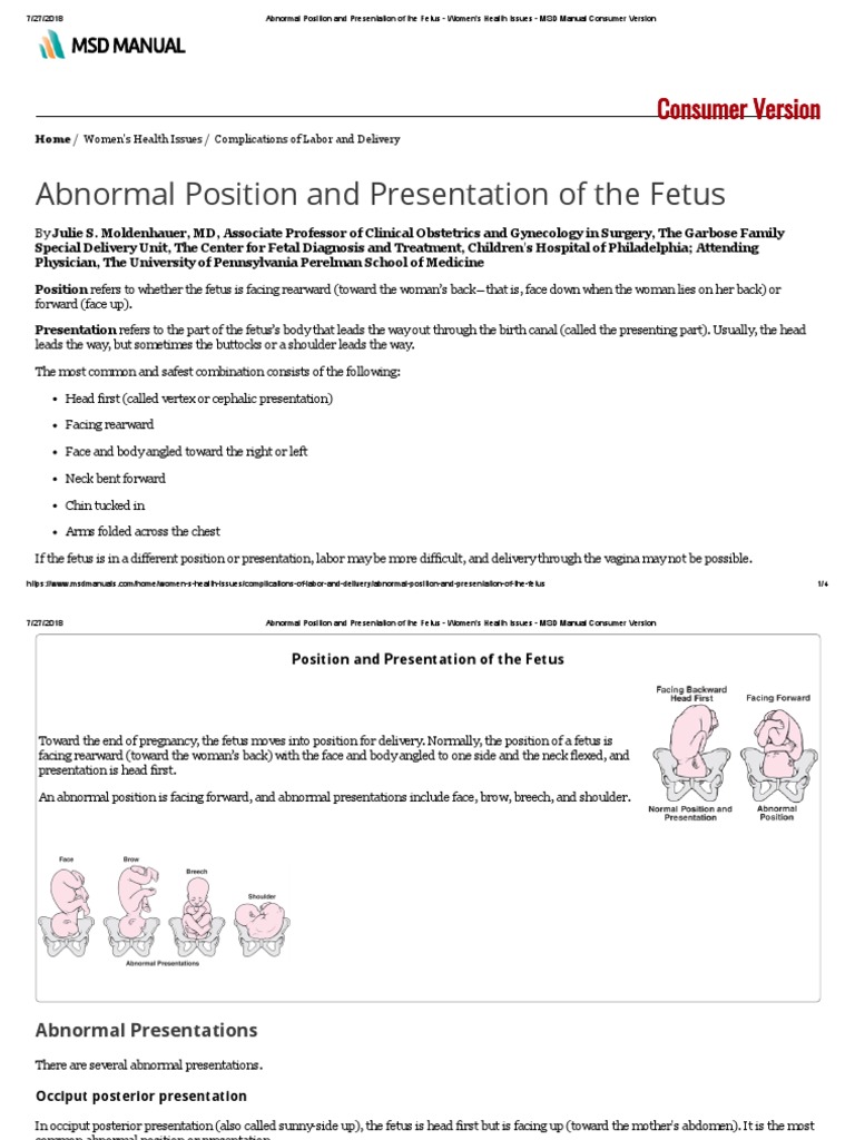 types of abnormal presentation