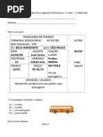 Avaliação Diagnóstica 5 Ano de Português Em WORD.