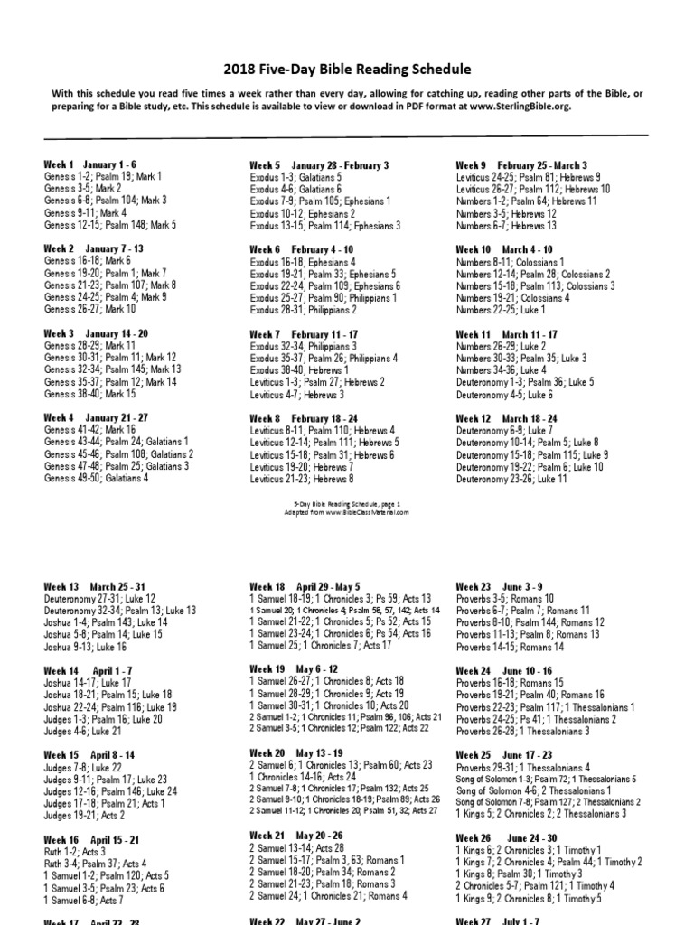 2018biblereadingplanpdf Salmos Textos Religiosos