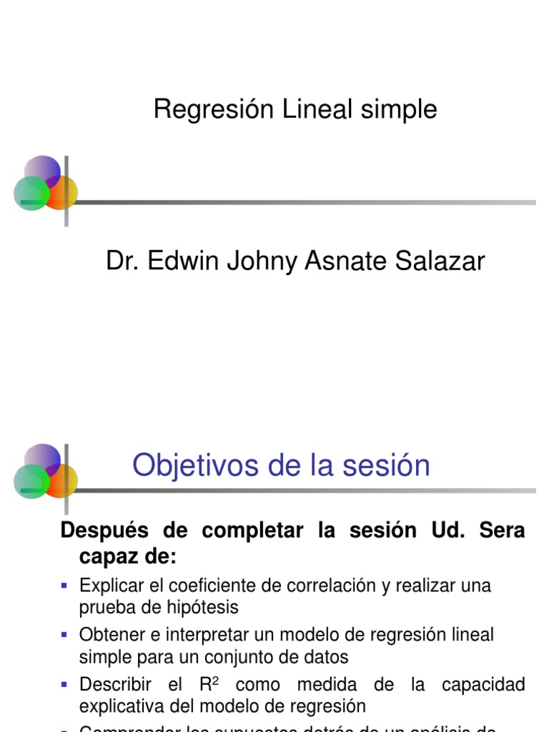 1 Regresion Lineal Simple | PDF | Regresión lineal | Correlación y  dependencia