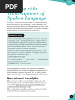 Working With Transcriptions of Spoken Language