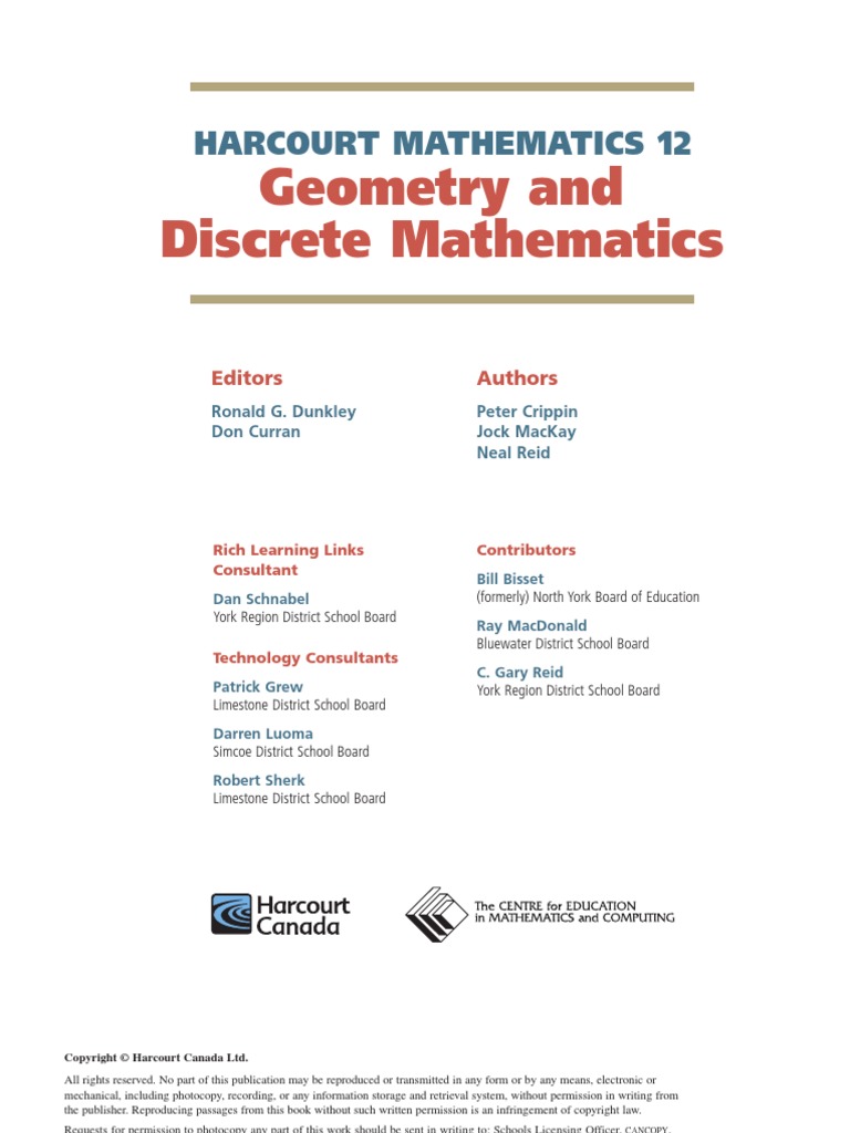 Harcourt geometry and discrete mathematics 12 pdf