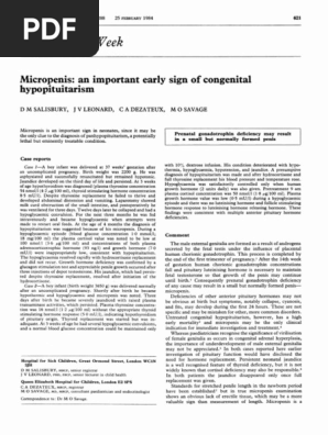 Micropenis: an important early sign of congenital hypopituitarism