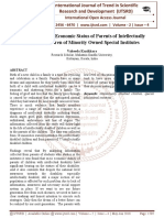 A Study On Socio Economic Status of Parents of Intellectually Disabled Children of Minority Owned Special Institutes