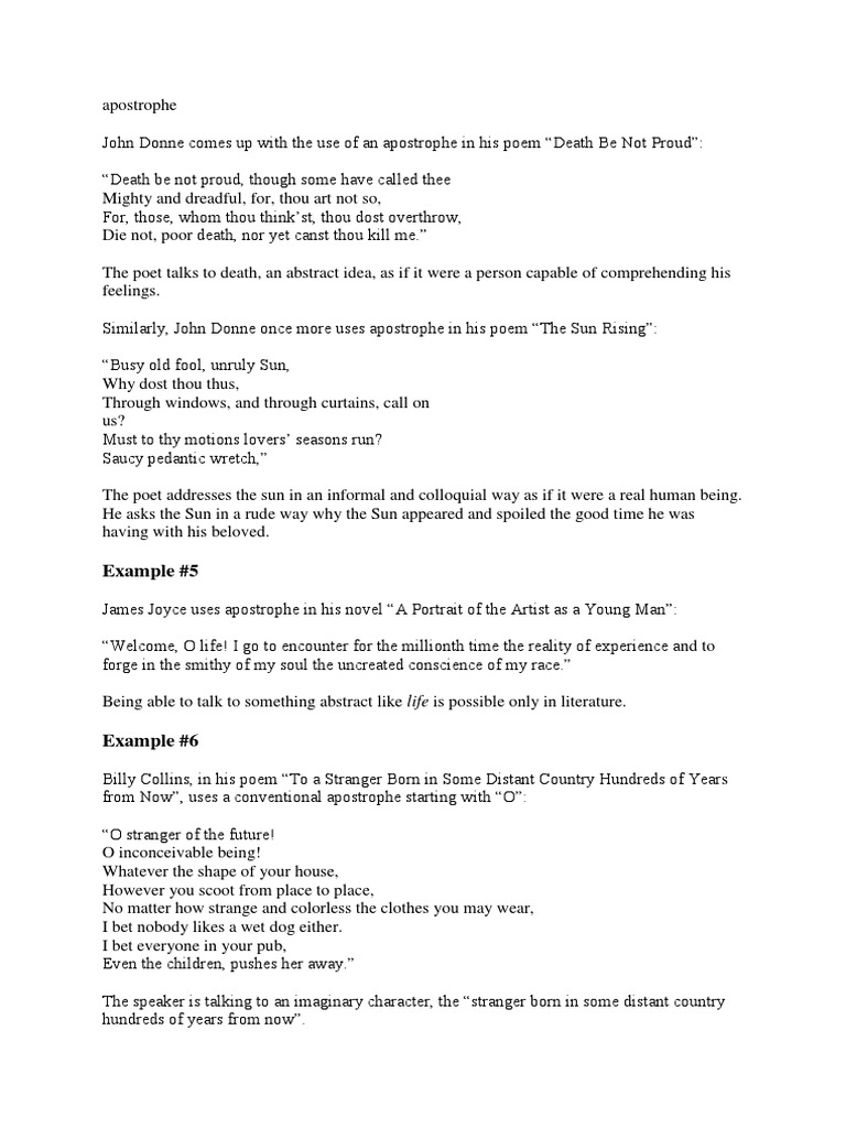 Apostrophe | PDF | Poetry