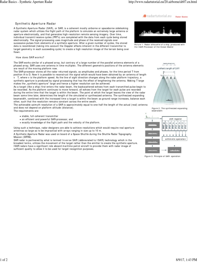 Understanding Synthetic Aperture Radar | PDF | Radar | Radio Spectrum
