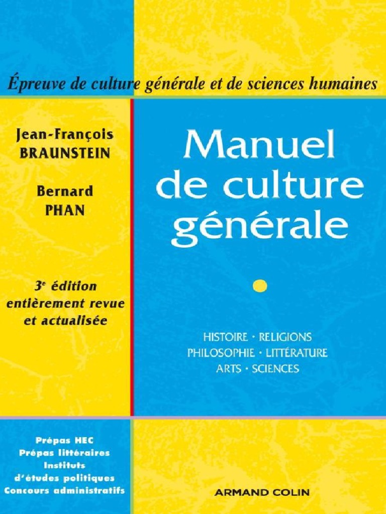 Manuel De Culture Generale Jean Francois Braunstein