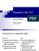 Research Talk 101: Lucia Dettori
