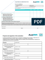 Nomination of A Member Seeking Election As A Director of The AUSIMM BOARD: 2019-2021