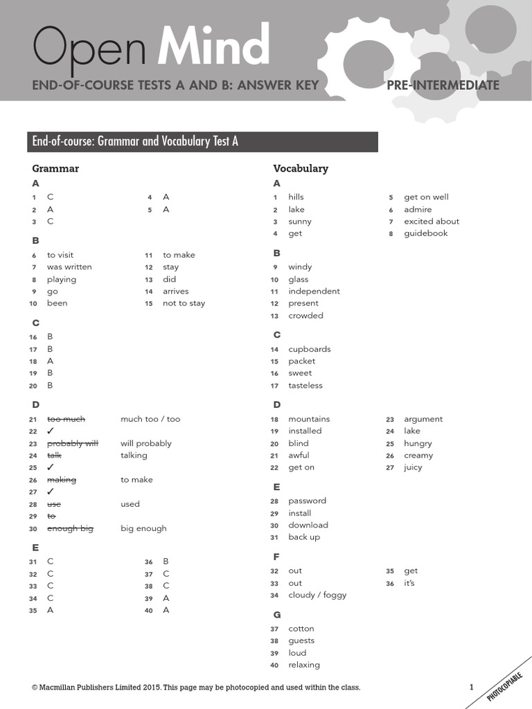 open-mind-pre-intermediate-end-of-course-test-answer-key-vocabulary