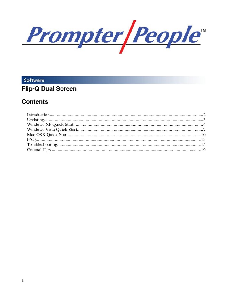 Flip Q Guide PDF Computer Monitor Microsoft Word