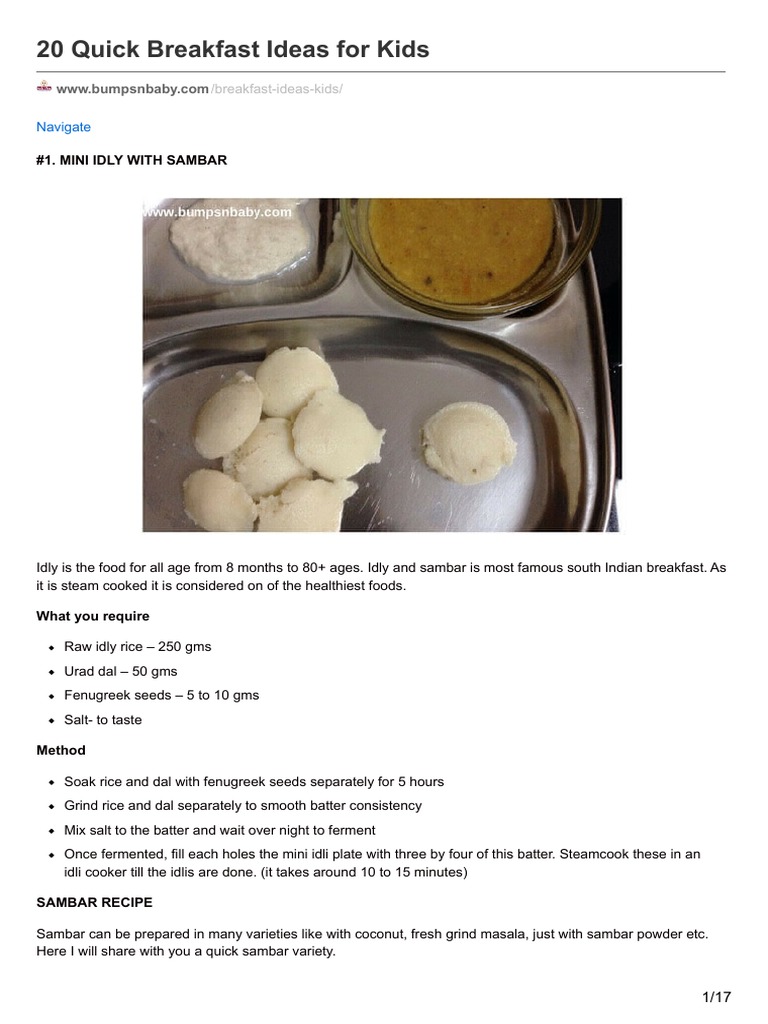 20 Breakfast Recipes | PDF | Chutney | Indian Cuisine
