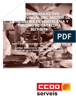 Convenio Colectivo Interprovincial Del Sector de La Industria de Hostelería y Turismo de Cataluña