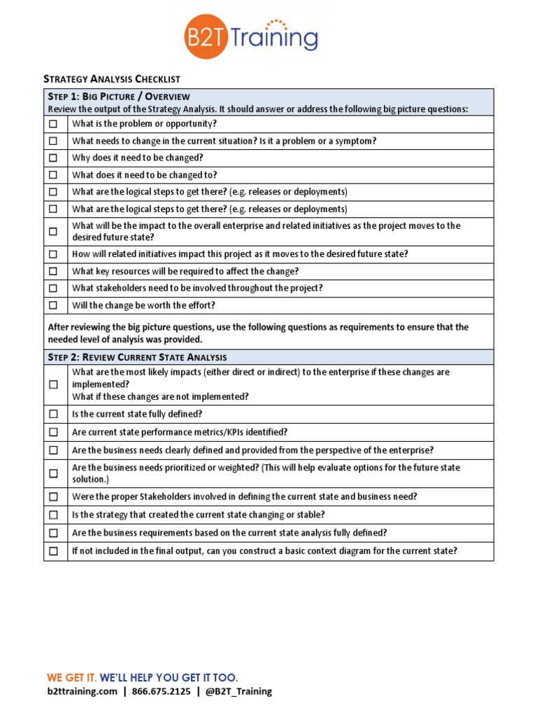 Strategy Analysis Checklist Guide | PDF | Risk | Risk Assessment